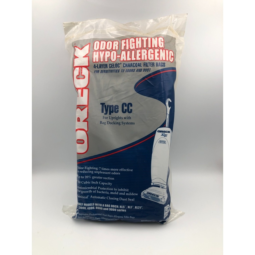 ORECK Type CC 4 Layer Celoc Charcoal Filter Type CC Vacuum Bags CCPK80F 10 total - Picture 2 of 7
